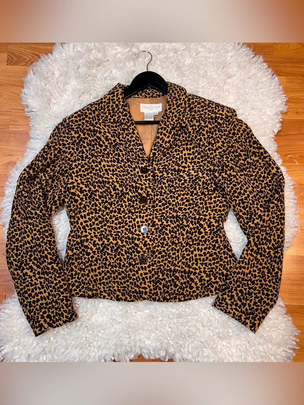 Vintage Animal Primt Silk Suit Jacket Lightweight size 8